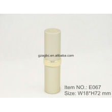 Pale Gold Aluminum Round lipstick tube container E067, cup size 12.1/12.7,Custom colors
